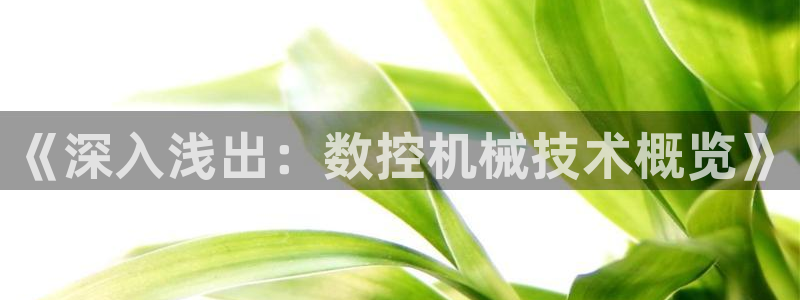 天辰娱乐best：《深入浅出：数控机械技术概览》
